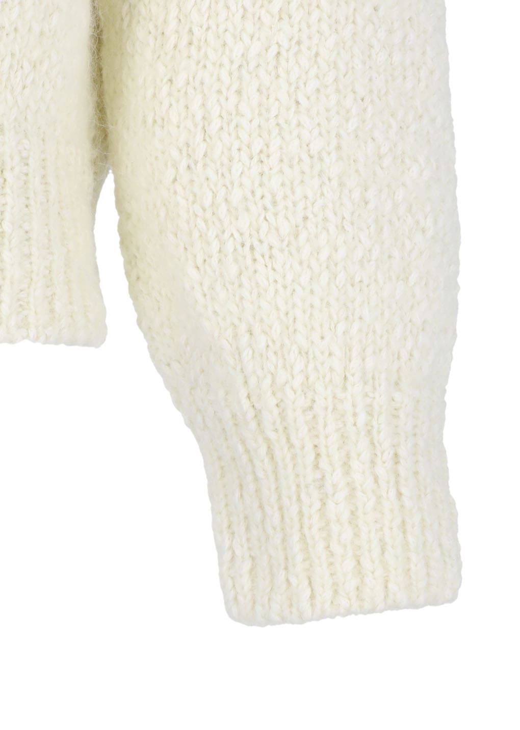 hairy slub half zip up knit, ecru