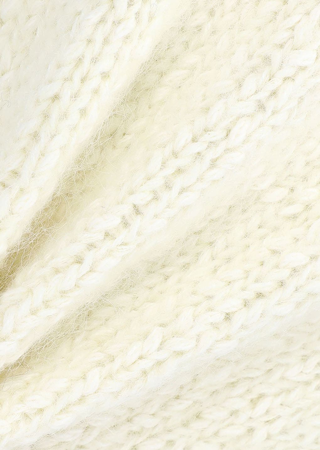 hairy slub half zip up knit, ecru