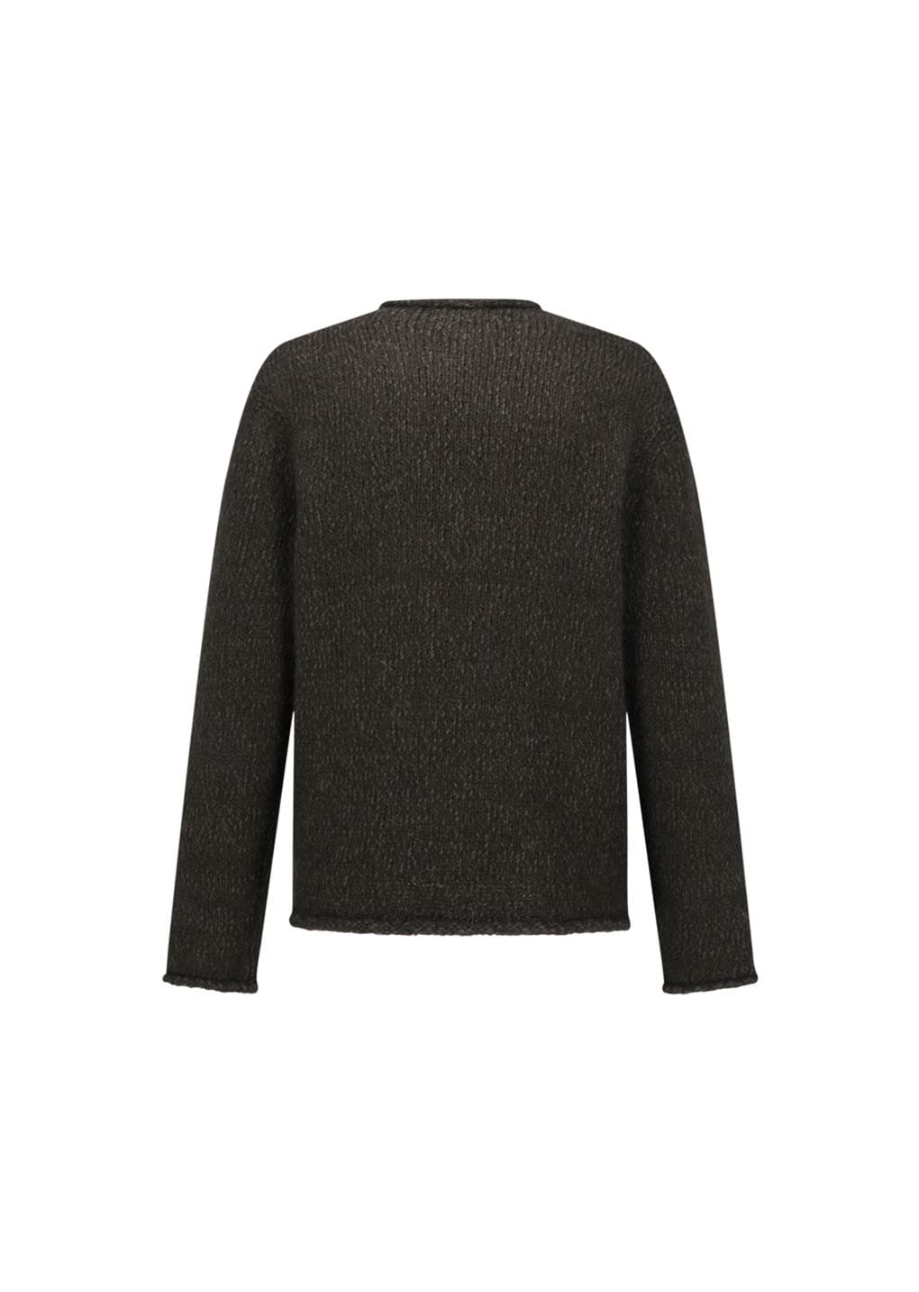 hairy slub pullover, dark brown