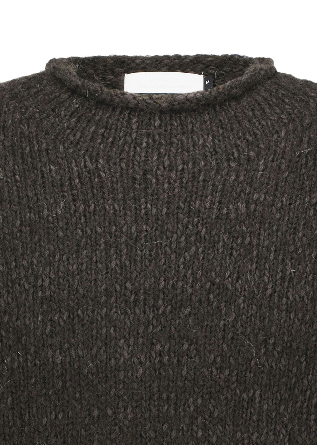 hairy slub pullover, dark brown