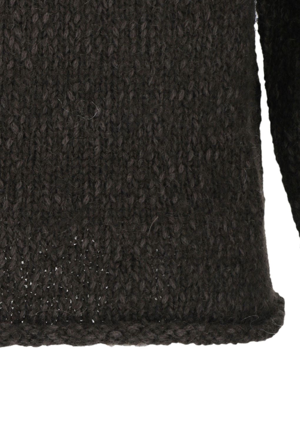 hairy slub pullover, dark brown