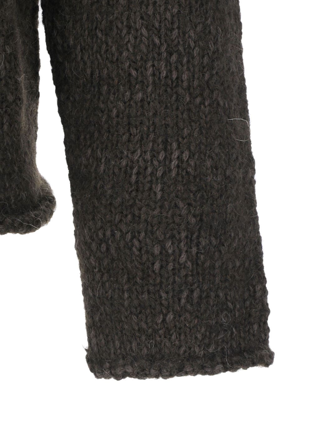 hairy slub pullover, dark brown