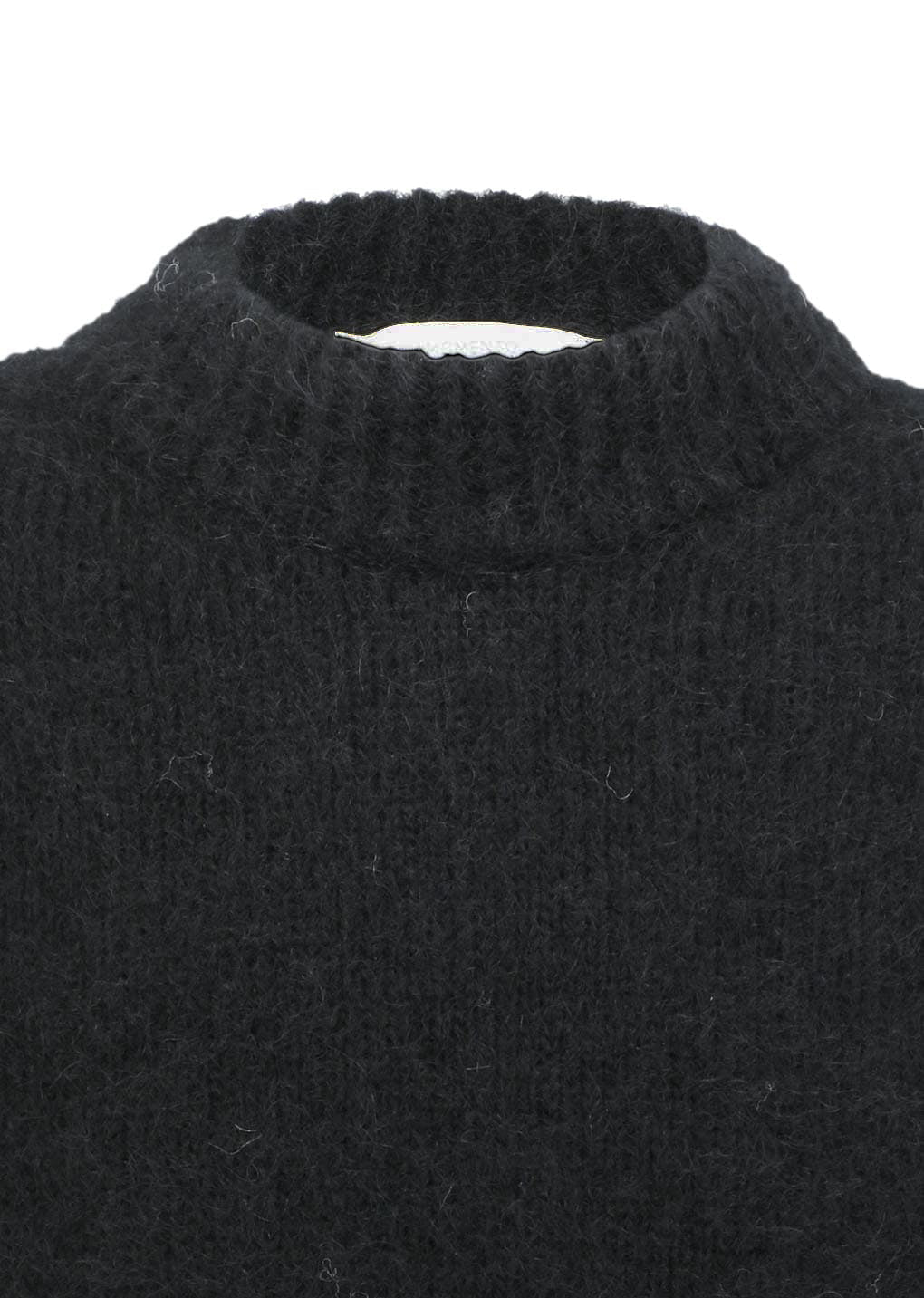 hairy rounded pullover, black