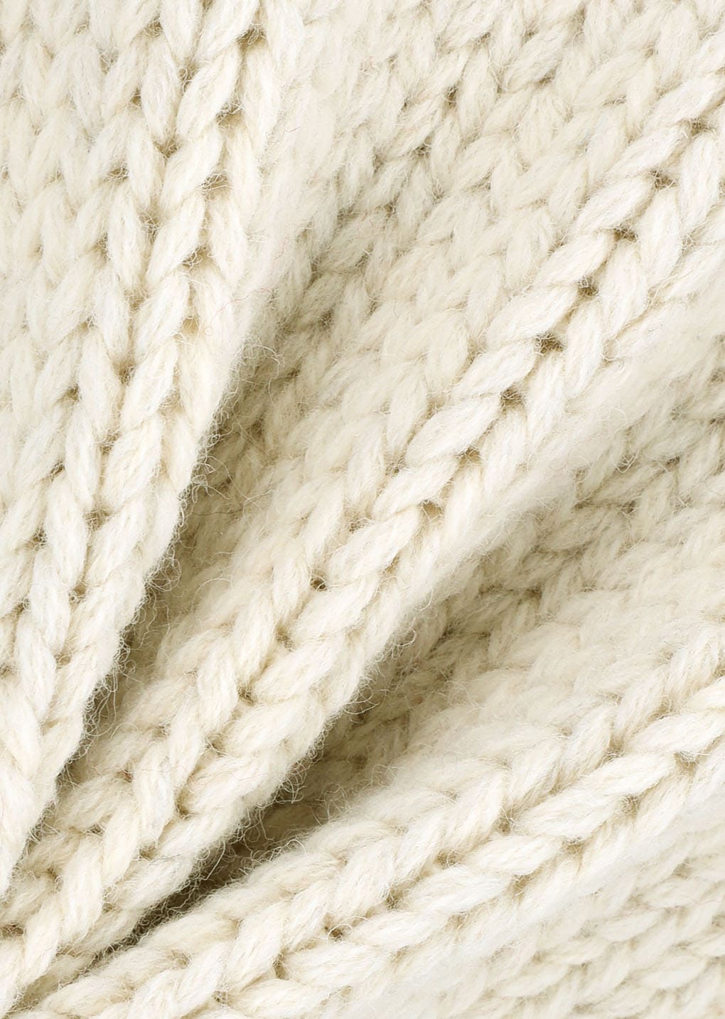 hand knitted half neck pullover, ecru