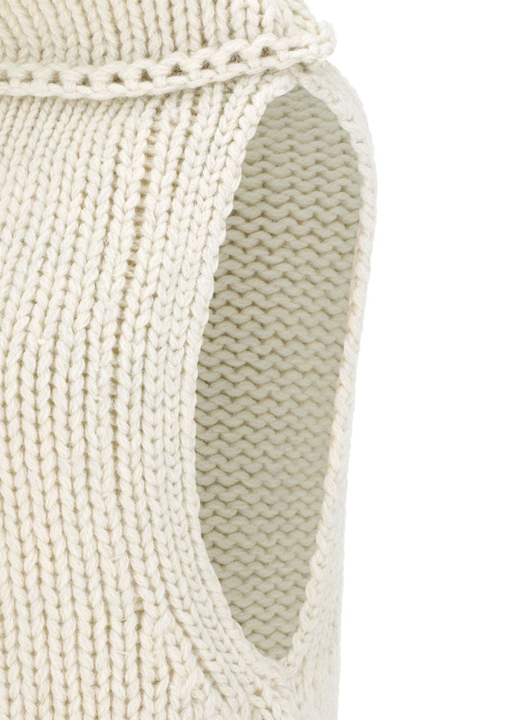 hand knitted vest, ecru