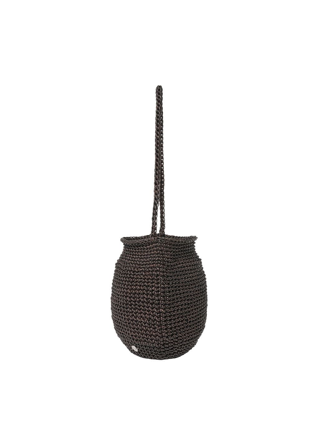 handmade leather net bag, brown