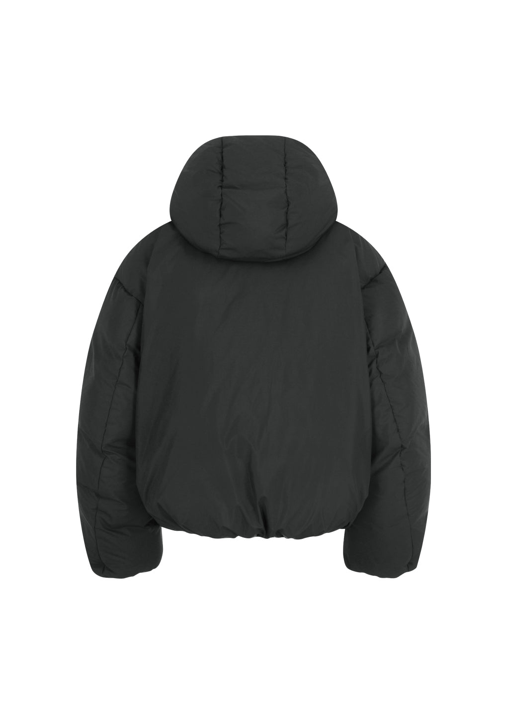 hooded down puffer, black