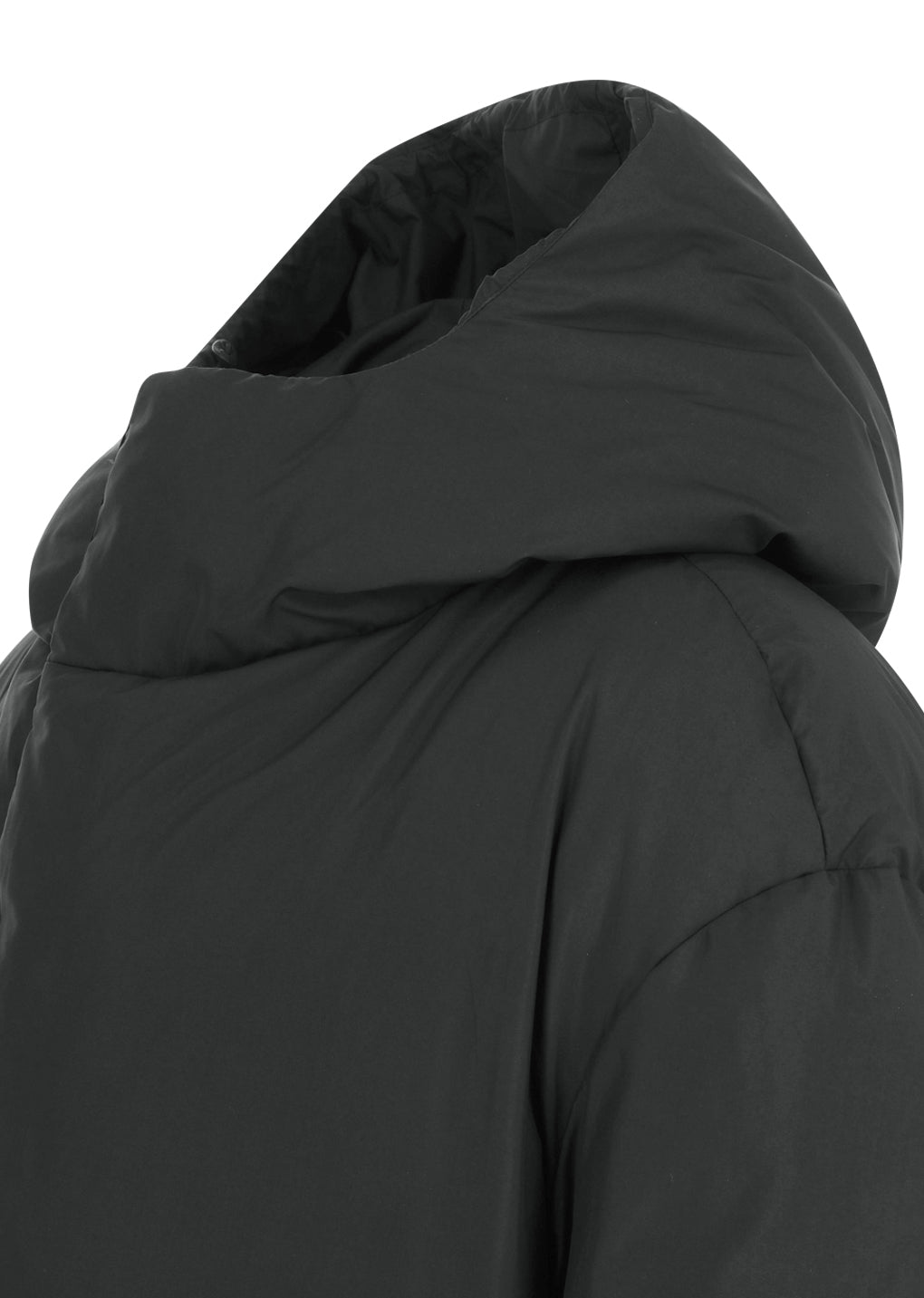 hooded down puffer, black