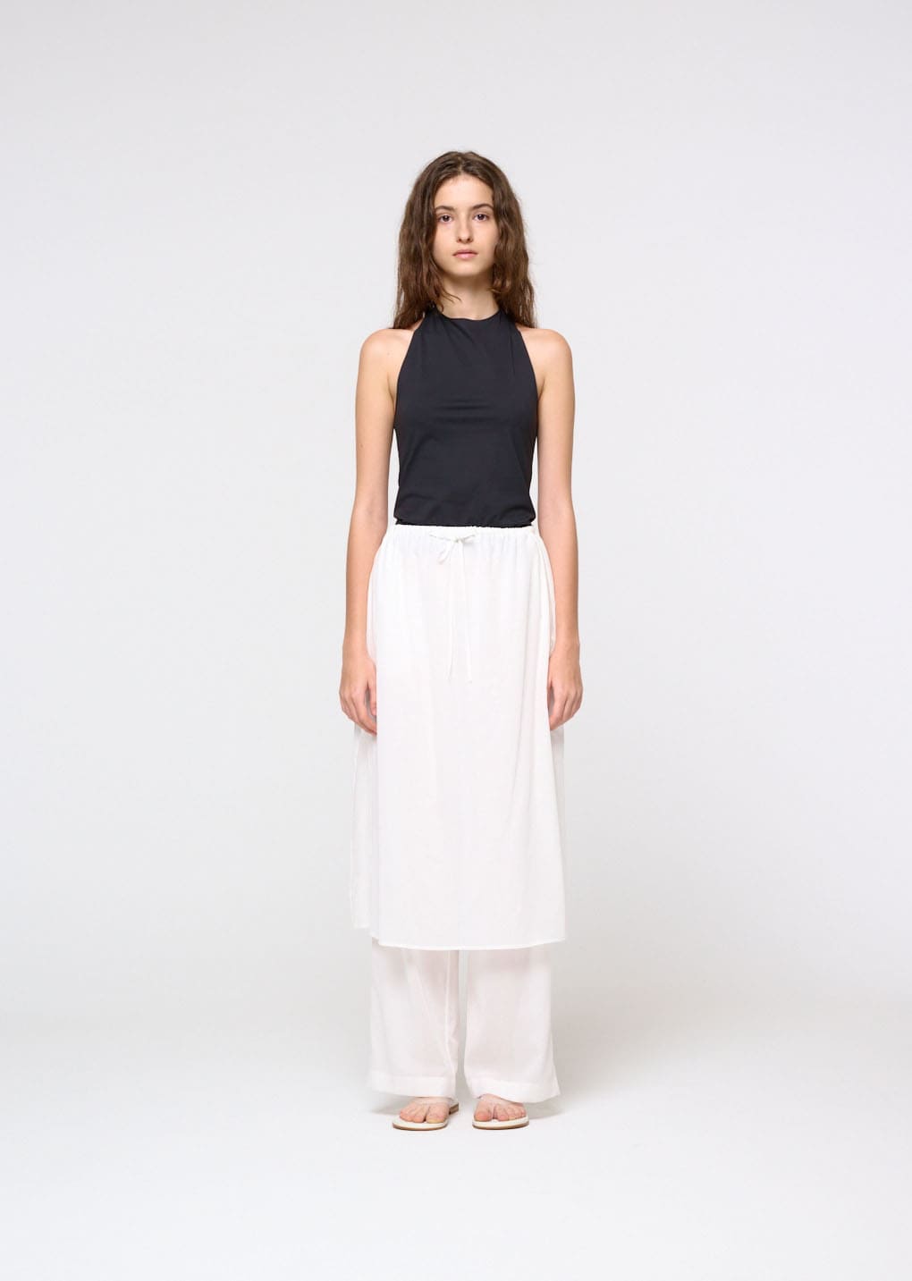 jersey halter neck top, charcoal