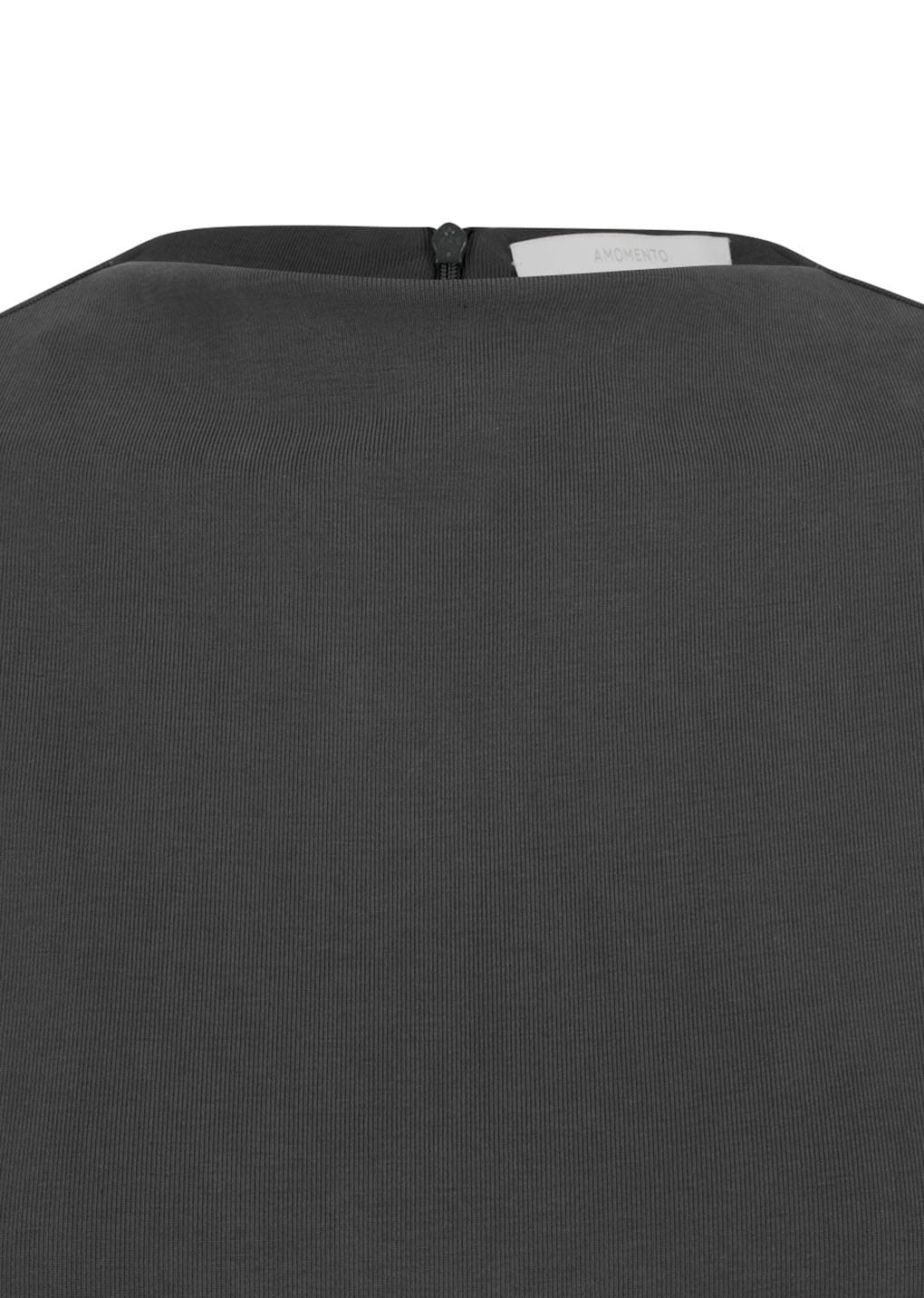 jersey mock neck top, charcoal