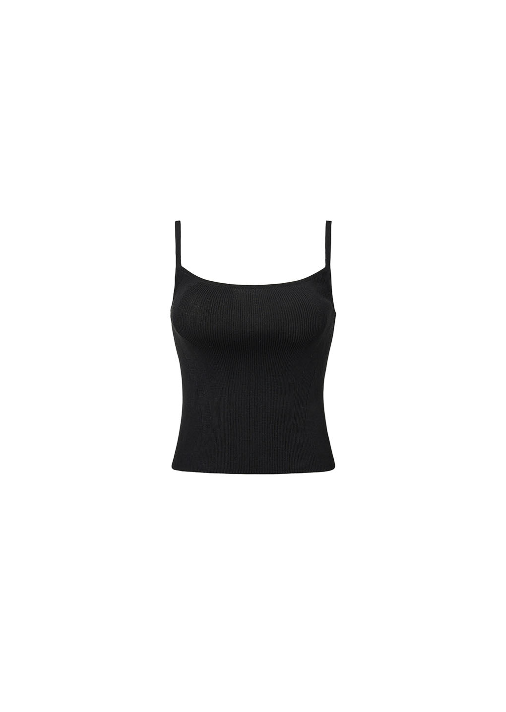 knit sleeveless top, black