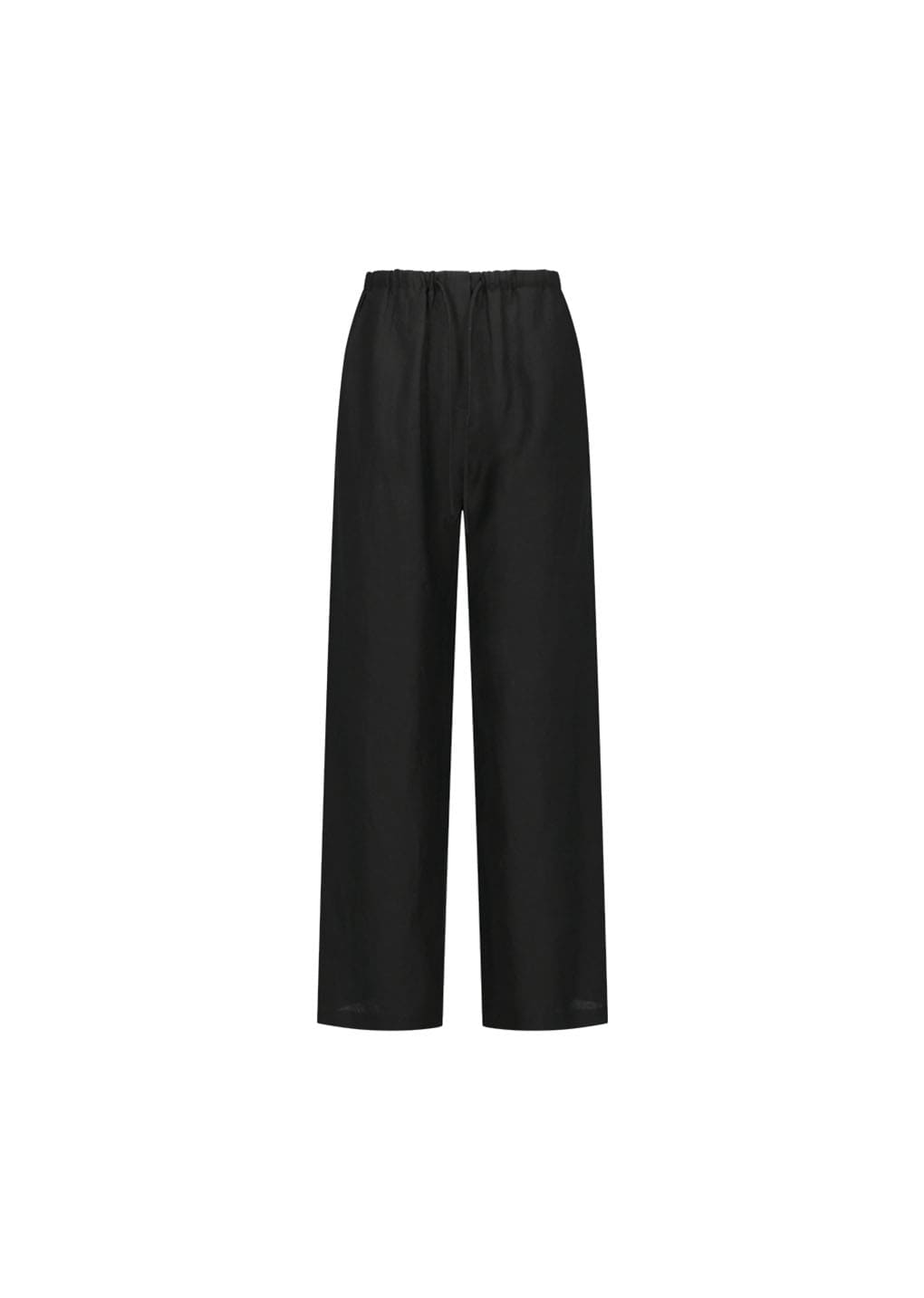 linen banding pants, black