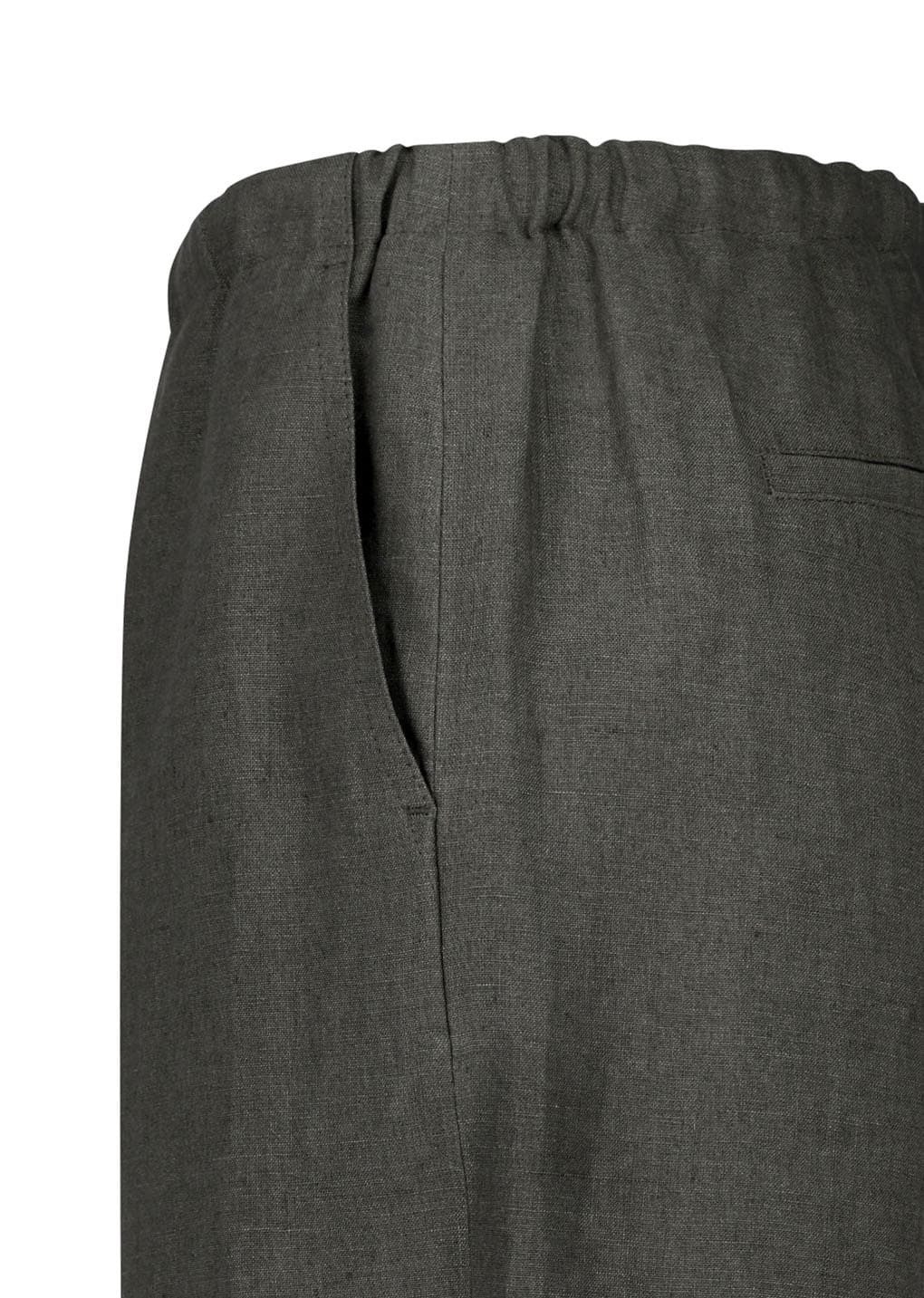 linen banding pants, khaki grey