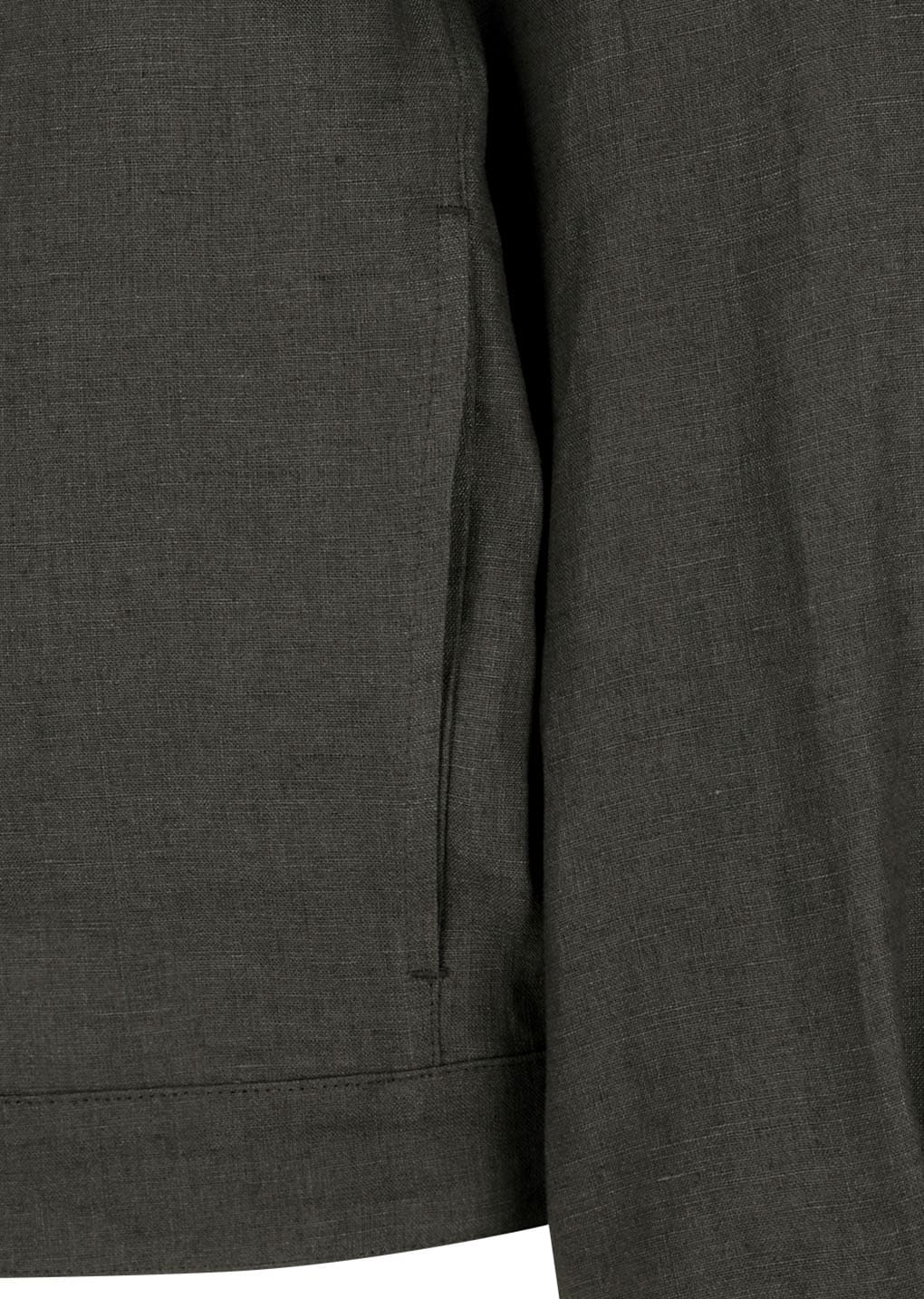 linen crop jacket, khaki grey
