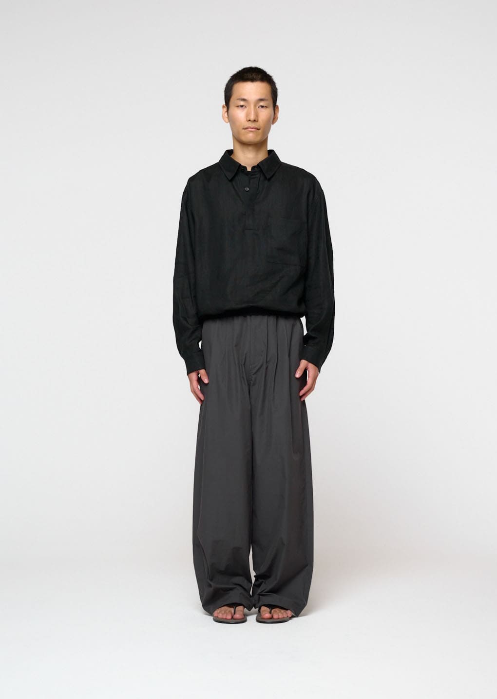 linen pullover, black