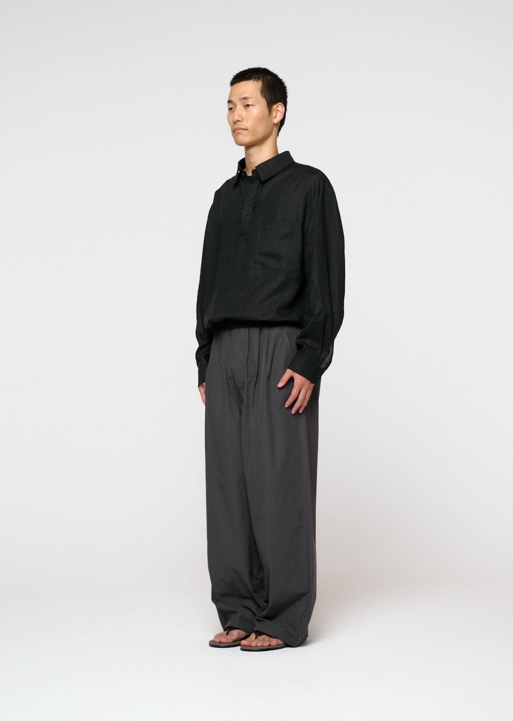 linen pullover, black