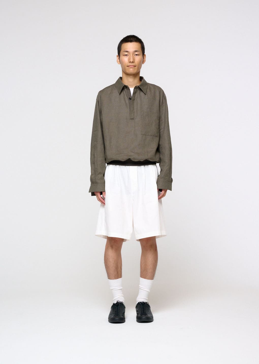 linen pullover, khaki