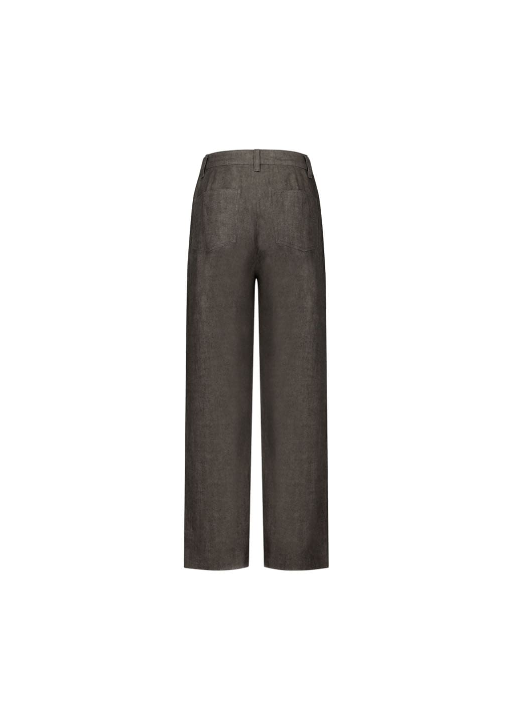linen straight pants, brown