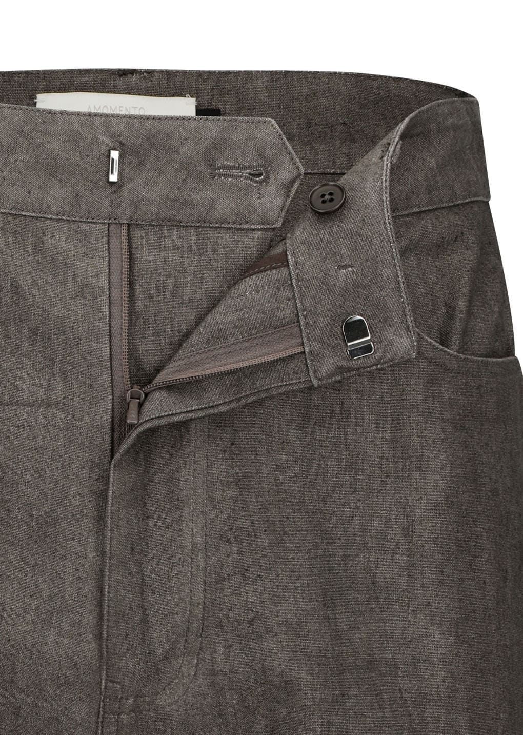 linen straight pants, brown