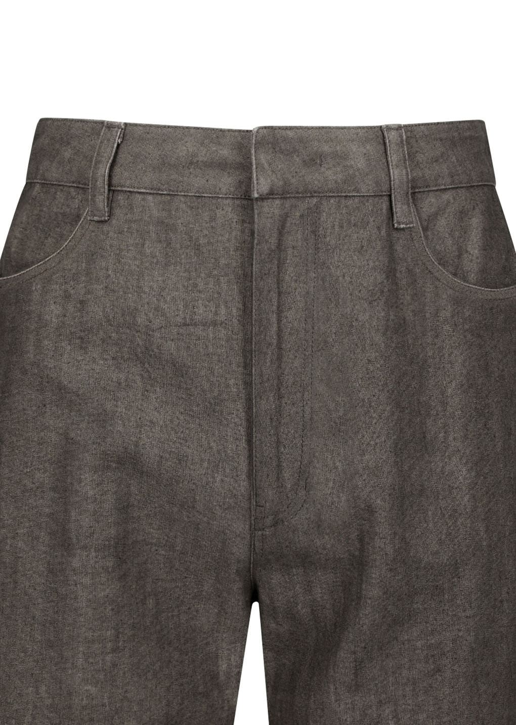 linen straight pants, brown