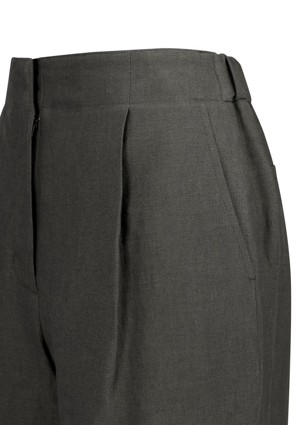 linen tuck pants, khaki grey