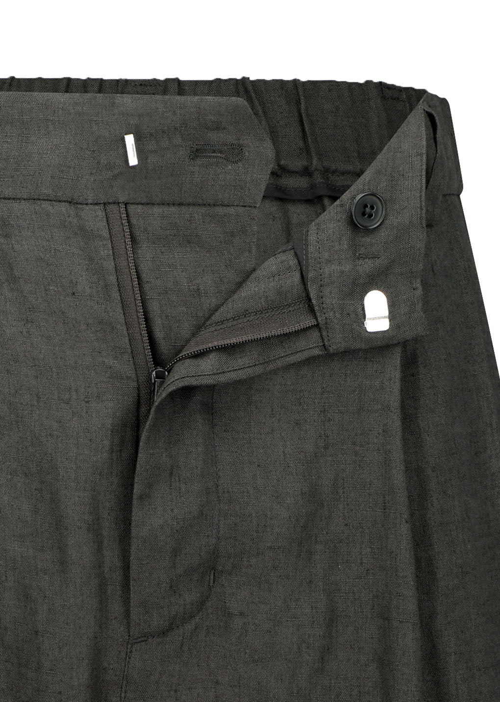 linen two tuck wide pants, khaki grey