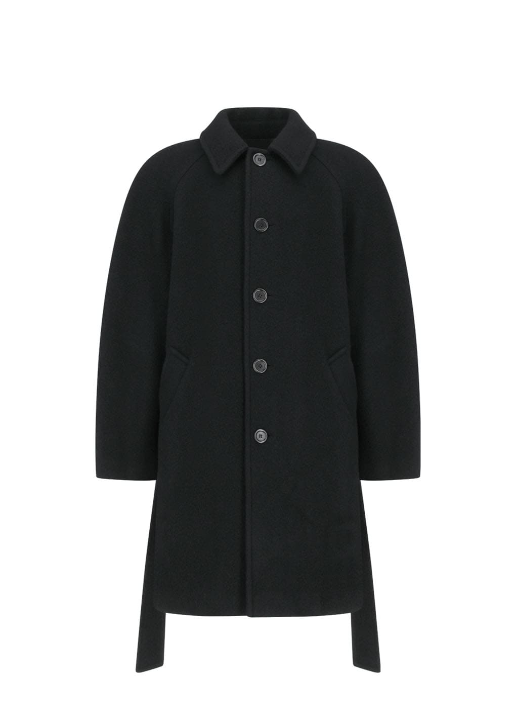 mens raglan coat, black