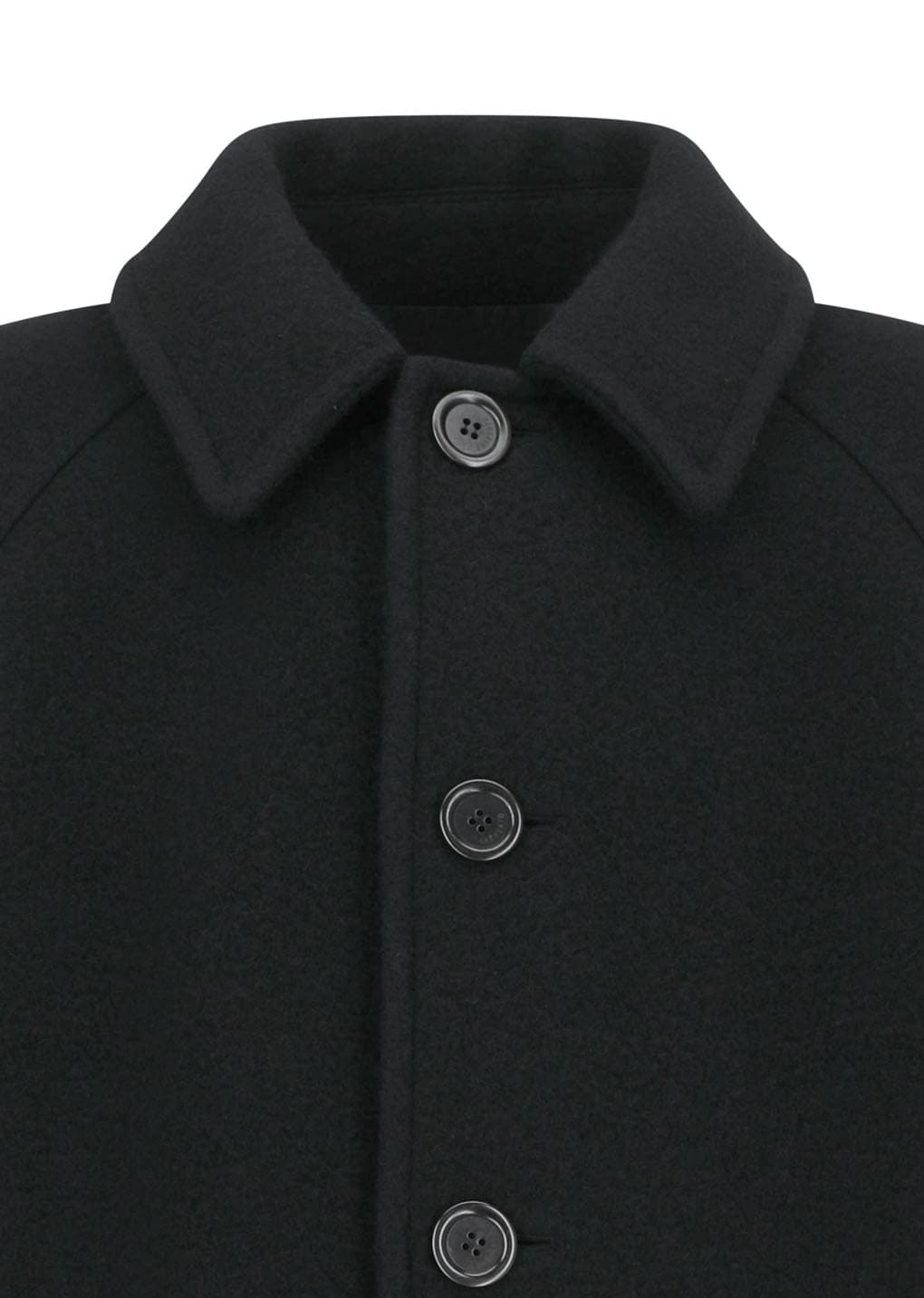 mens raglan coat, black