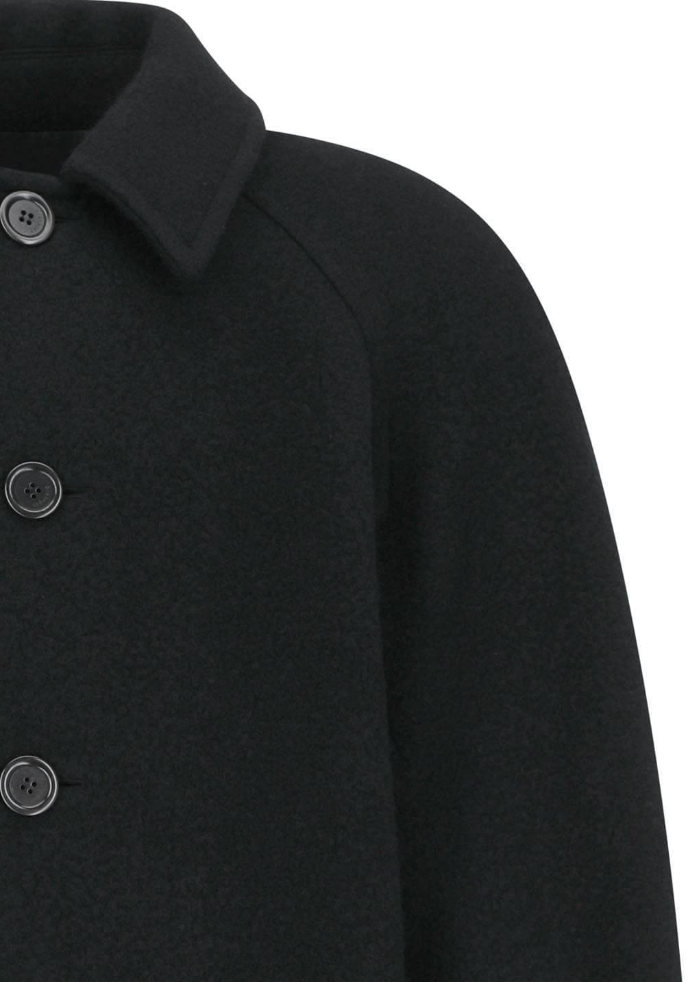 mens raglan coat, black