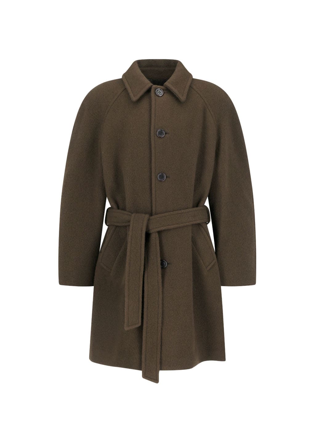 mens raglan coat, brown