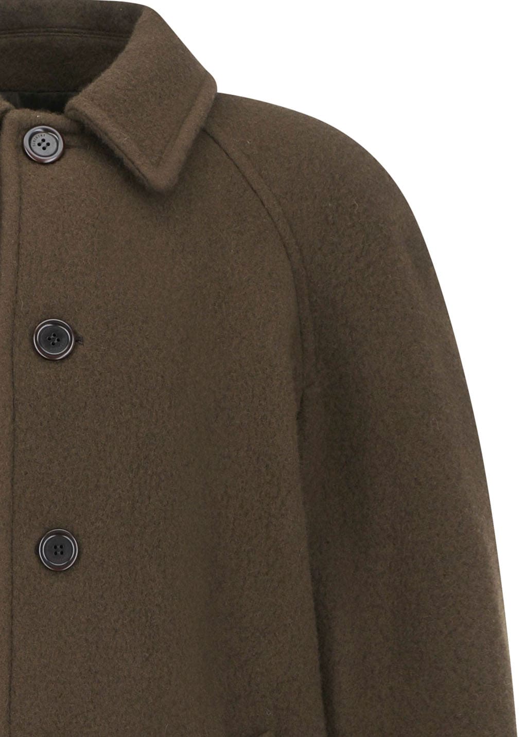 mens raglan coat, brown
