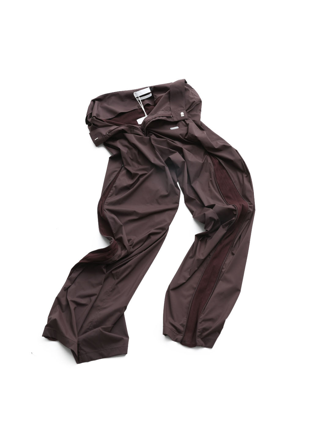 men's side vent pants, brown