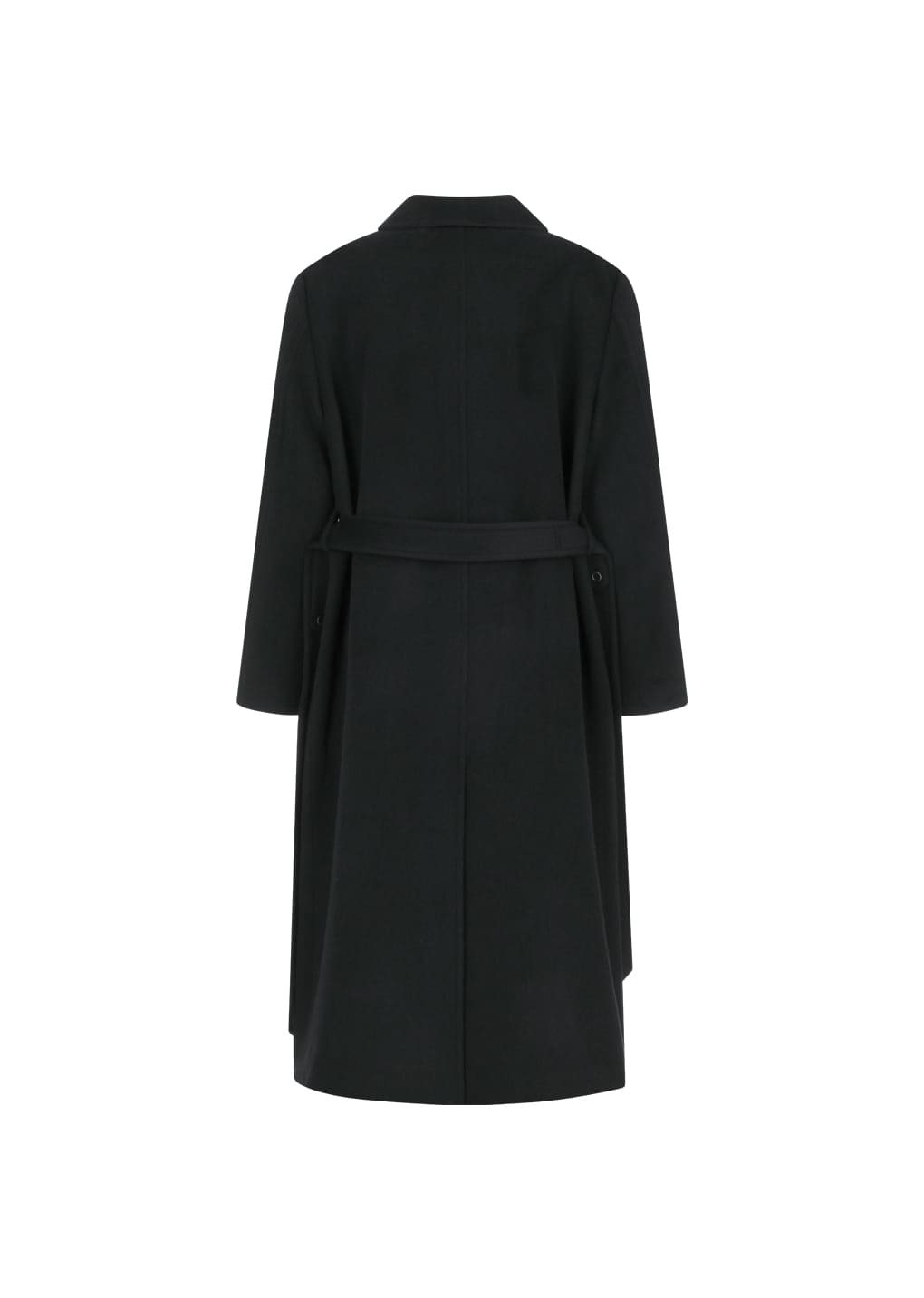 mens single breasted long coat, black