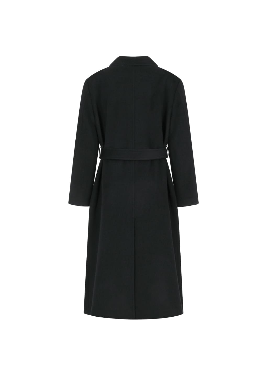 mens single breasted long coat, black