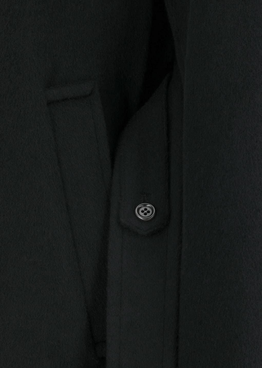 mens single breasted long coat, black