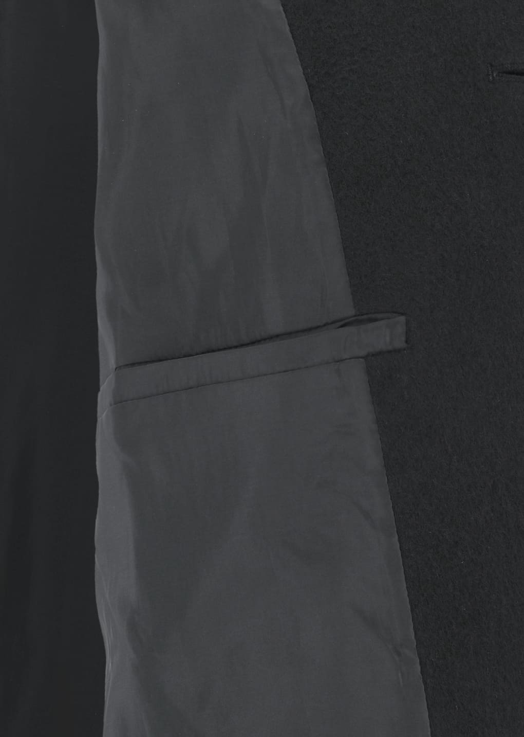 mens single breasted long coat, black