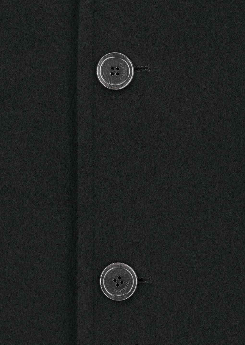 mens single breasted long coat, black