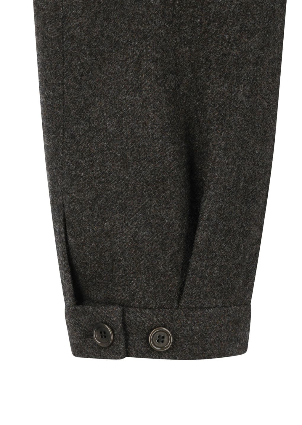 mens wool shirring pants, dark brown
