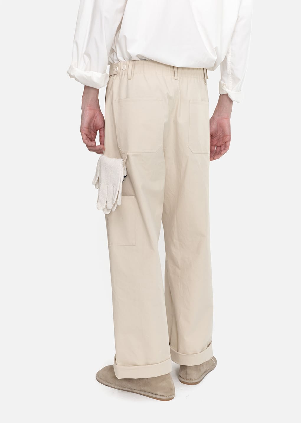 men's pocket work trousers, beige