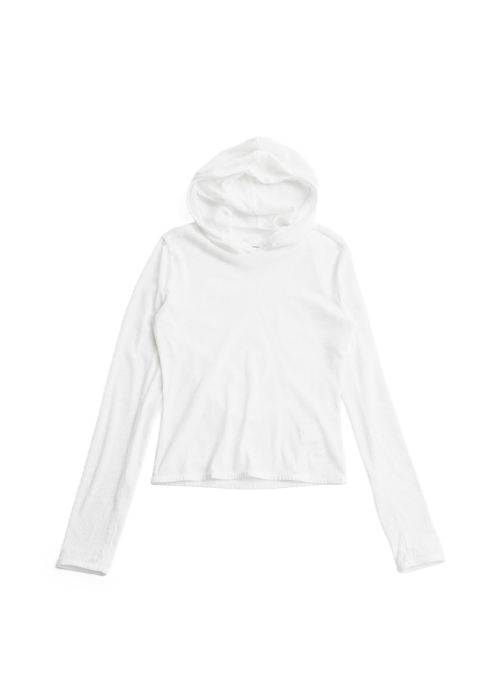 mesh hooded top, white