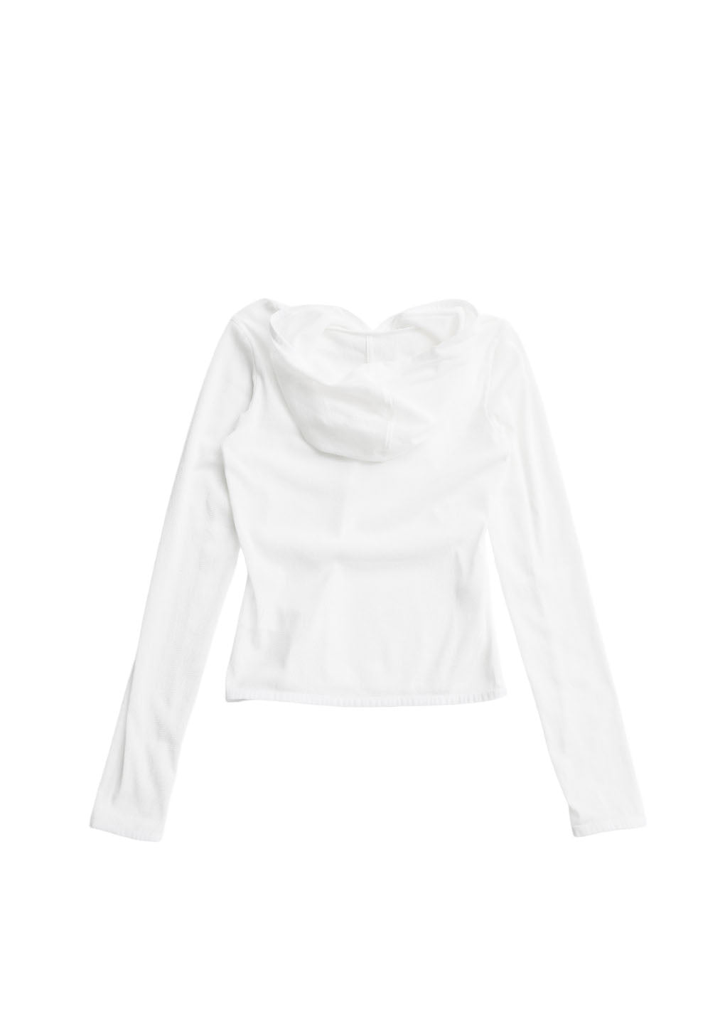 mesh hooded top, white
