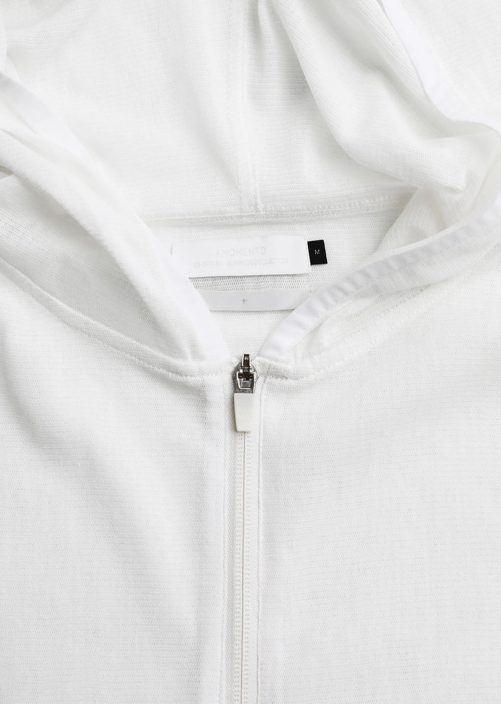 men's mesh hooded zip up jumper, white