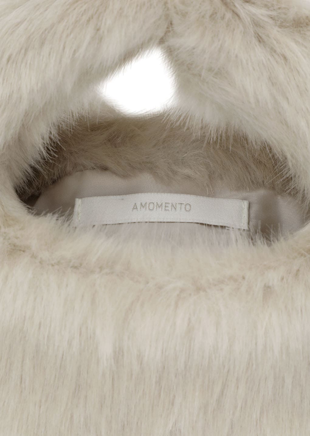 mini fur tote bag, ivory