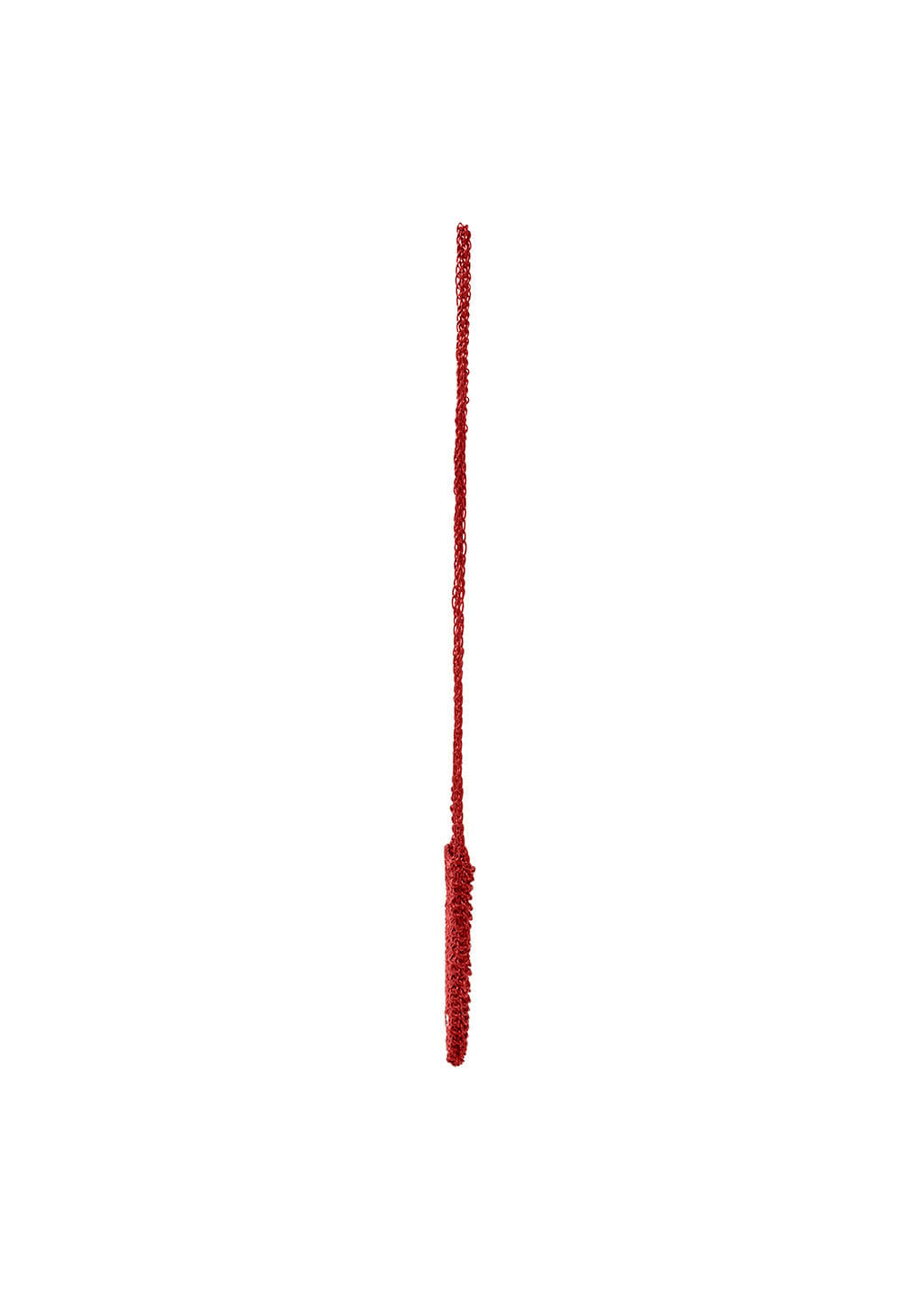 mini handmade leather net bag, red
