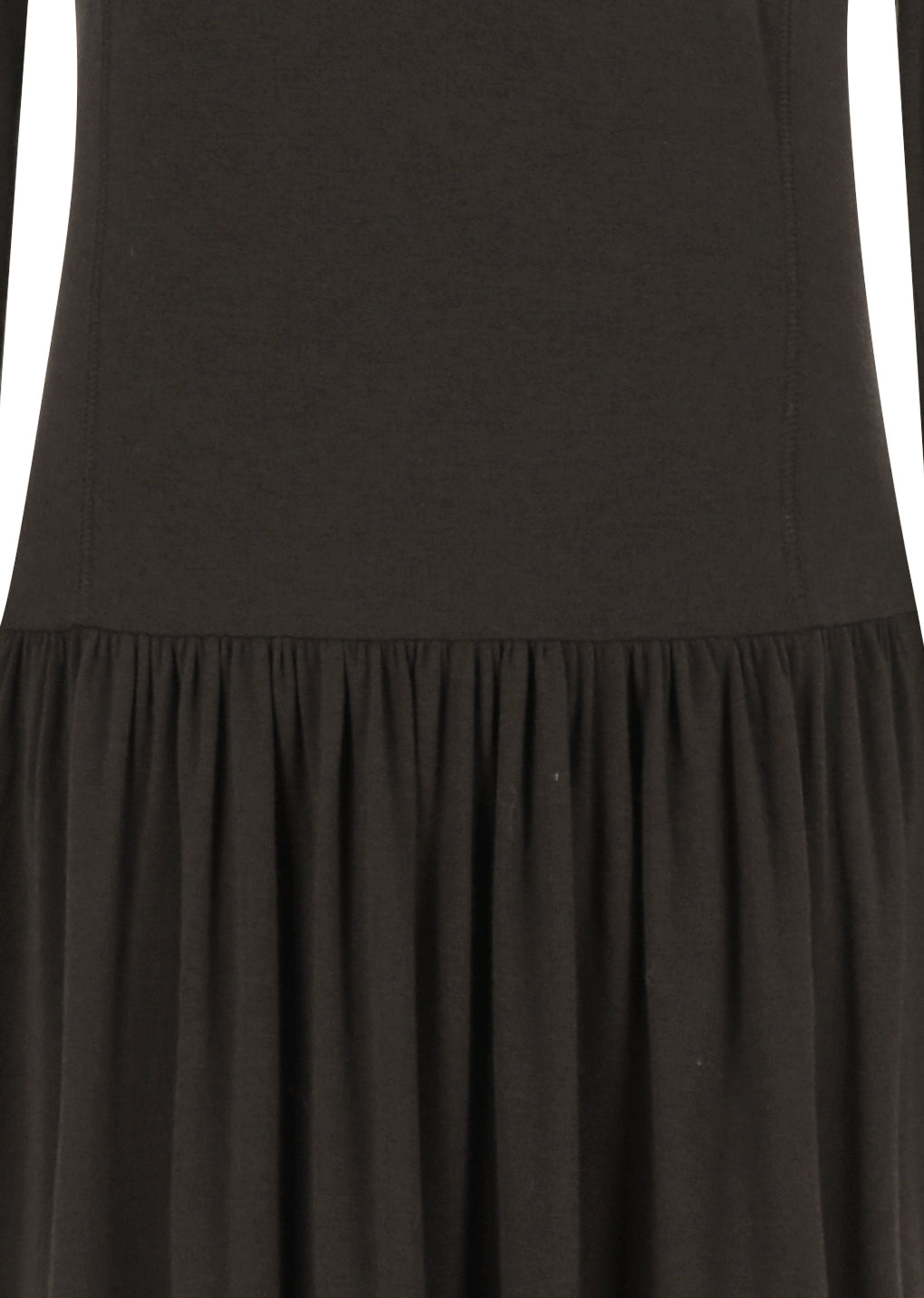 mock neck jersey dress, brown