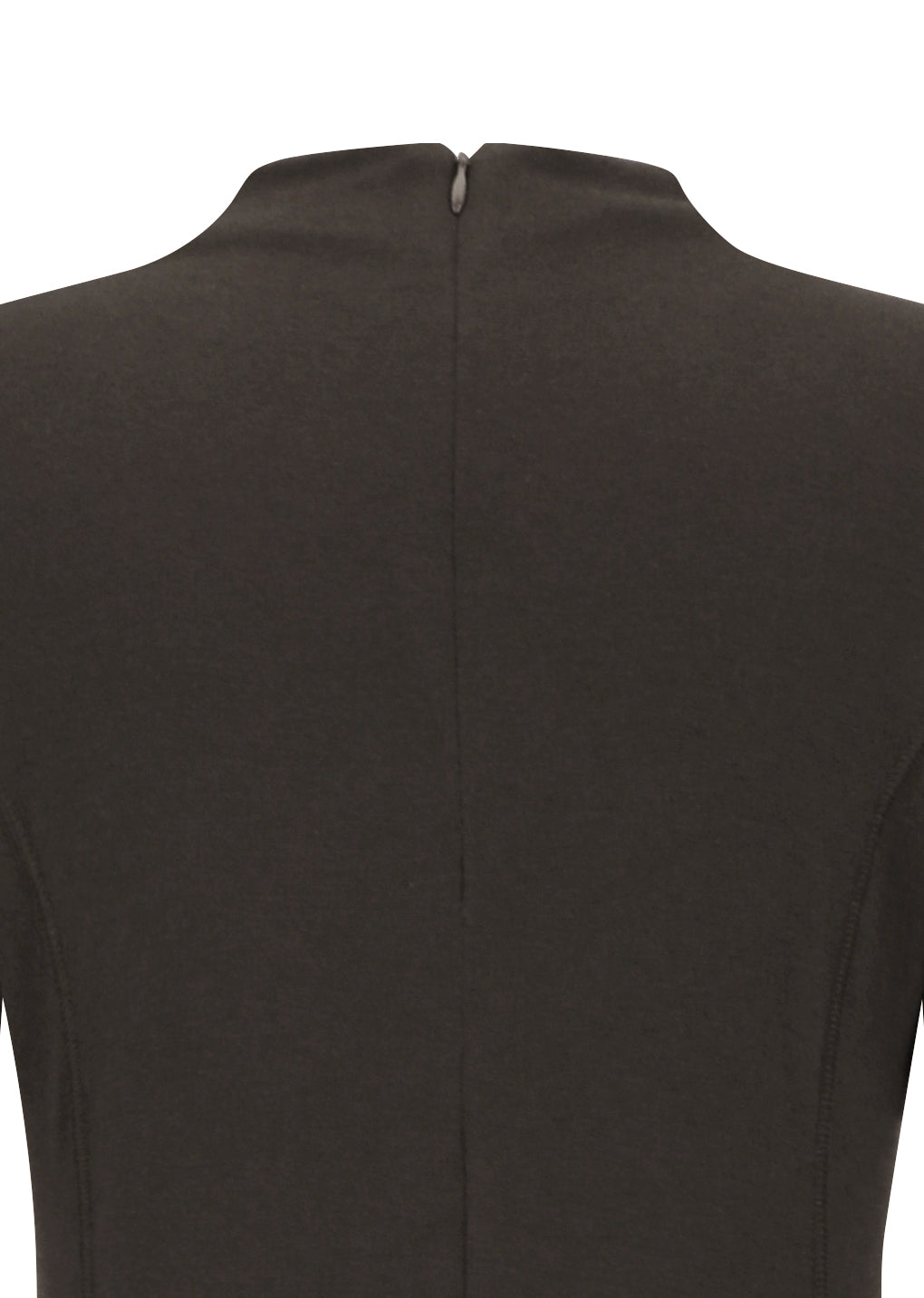 mock neck jersey dress, brown