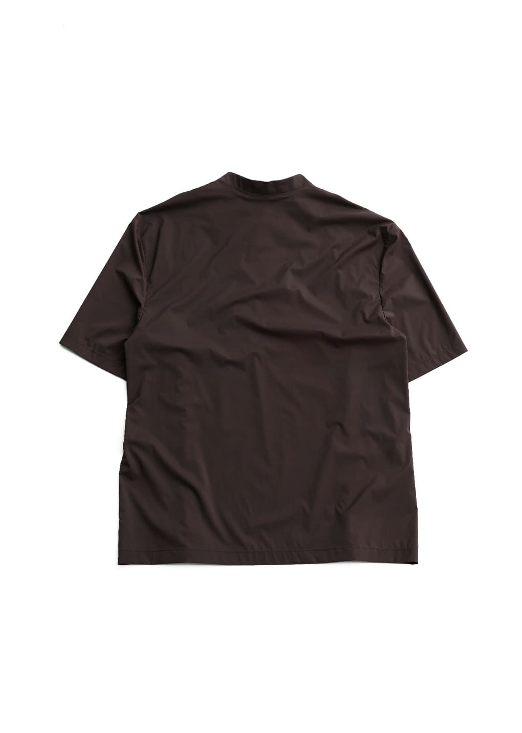 men's mock neck half zip up top, brown