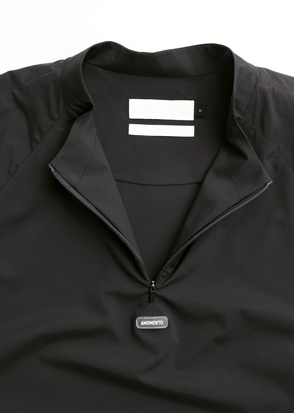 men's mock neck half zip up top, charcoal