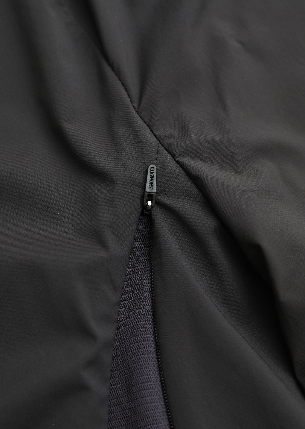men's mock neck half zip up top, charcoal