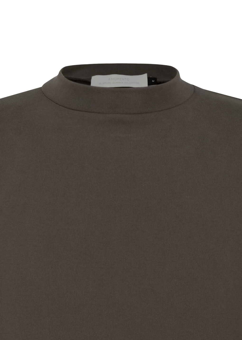mock neck raglan t-shirt, brown